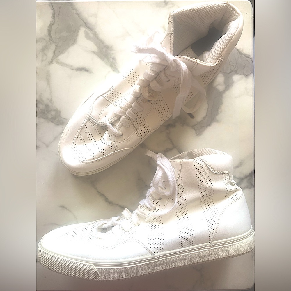 ZARA MAN Leather Vented Stripe High Top Sneaker-Size 10- BEIGE—RARE FIND! READ!